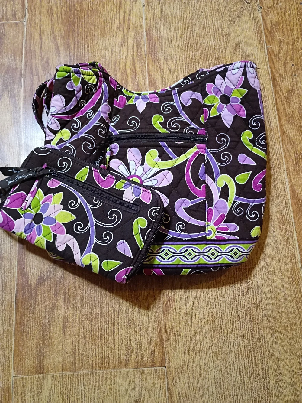 Vera Bradley Shoulder Bag  Floral Hipster Medium Bag With Matching Wallet